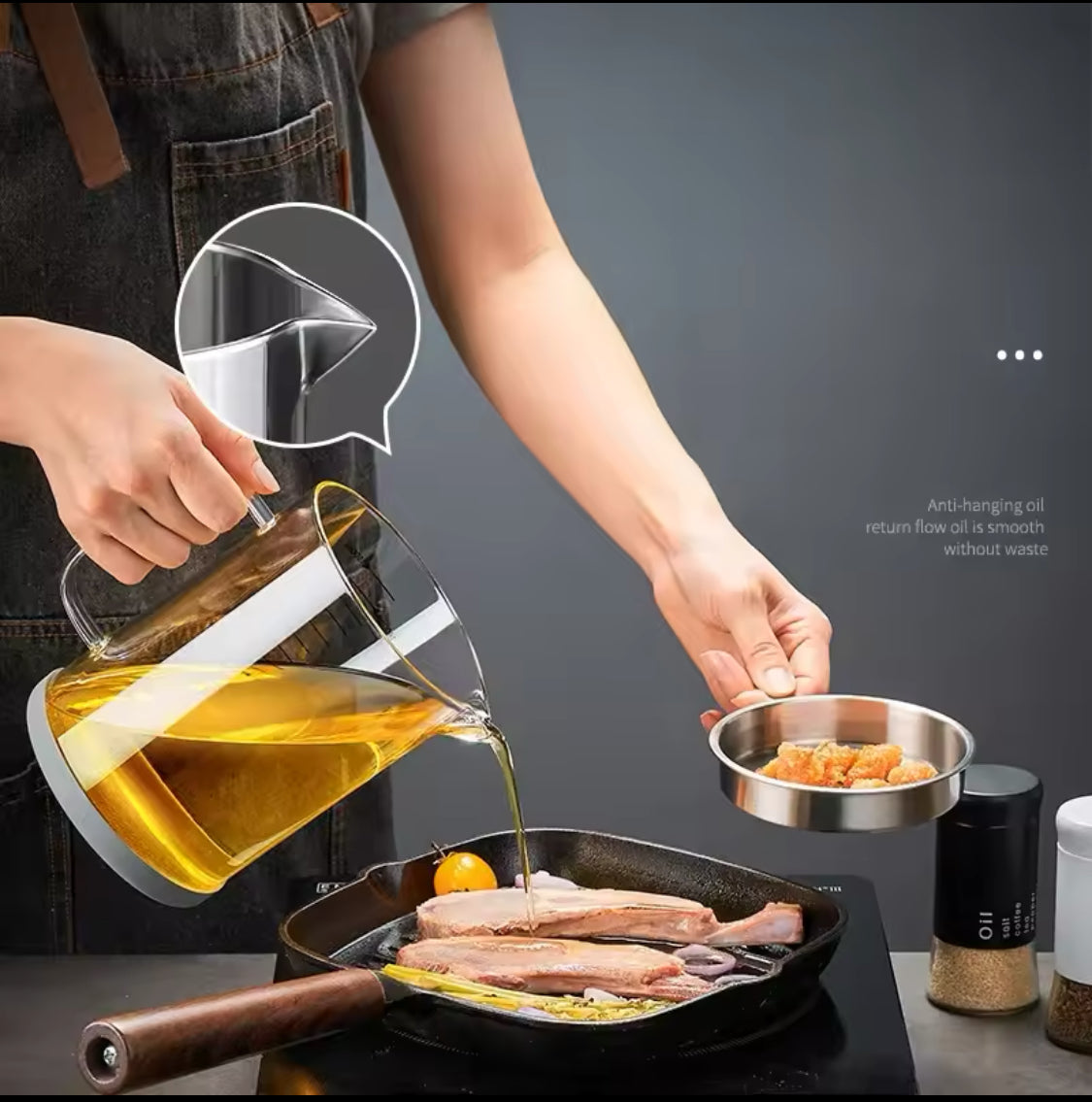 Transparent Glass Oil Filter Jar With Scale, Filter Oil Storage Tank, Oil Filter Pot, Filter Oil Pot With Stainless Steel Fry Strainer, Oil Container Jar, Glass Oil Kettle Transparent Glass Oil Filter Jar With Scale, Filter Oil Storage Tank, Oil Filter Pot, Filter Oil Pot With Stainless Steel Fry Strainer, Oil Container Jar, Glass Oil Kettle